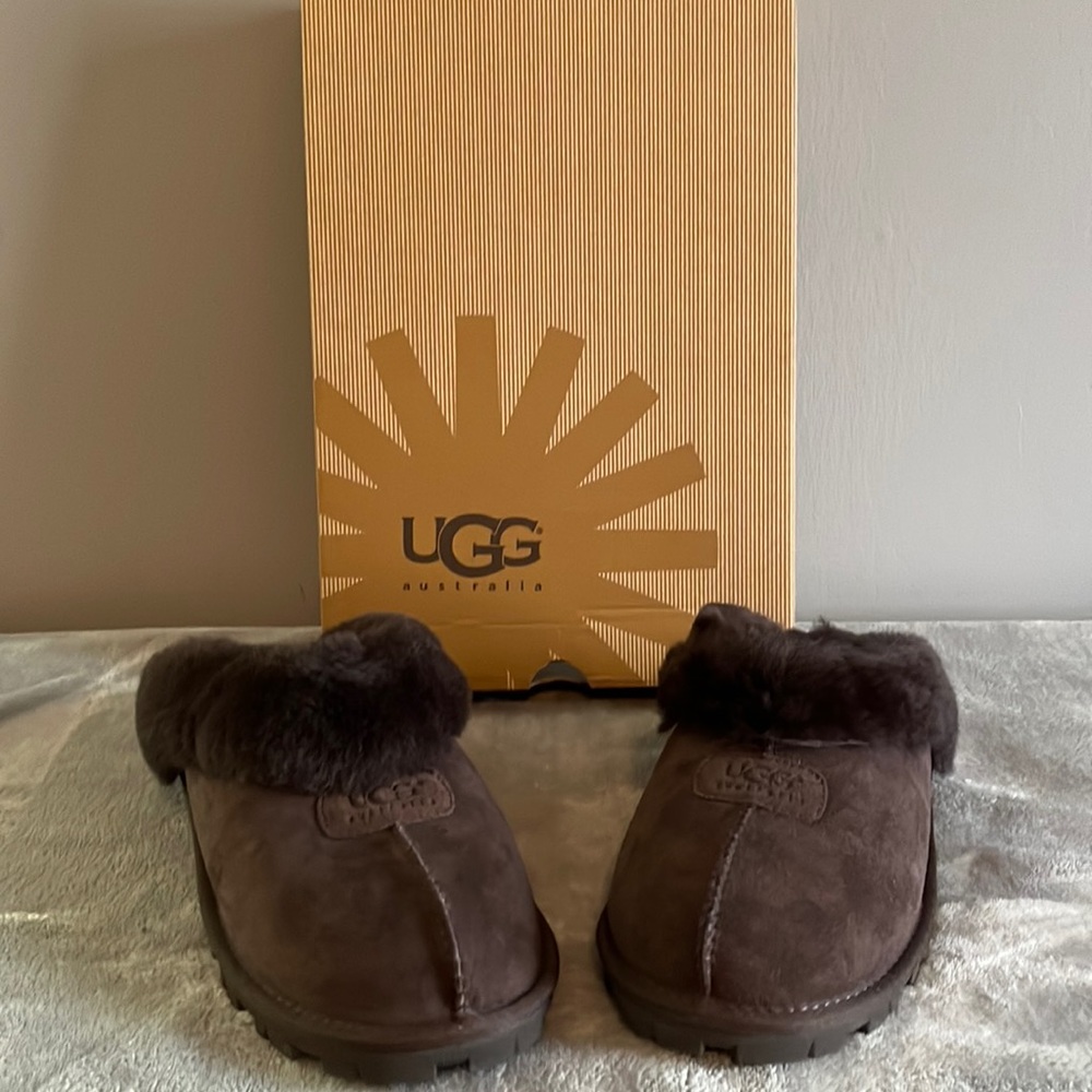 UGG Coquette Slippers Chocolate Brown women Size 10 BRAND NEW IN BOX!!